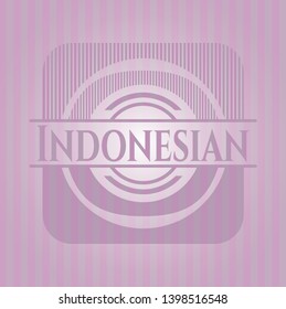 Indonesian pink emblem. Retro. Vector Illustration. Detailed.