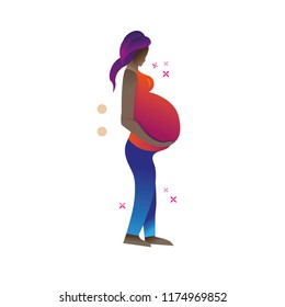 an indonesian pregnant mom illustration