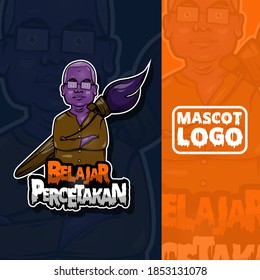 Indonesian printing business mascot logo