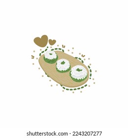 Indonesian putu ayu cake vector