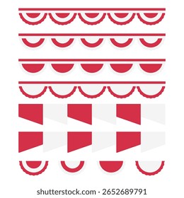Ensemble de bruants rouges et blancs indonésiens pour la décoration du Jour de l'Indépendance