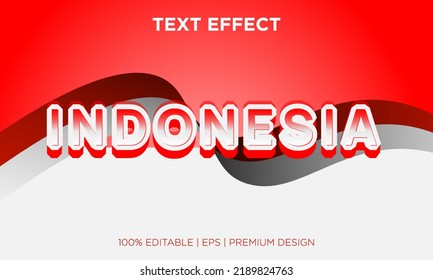 Indonesian red and white editable text effect