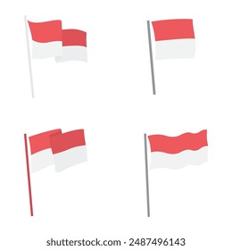 Indonesian Red White Flag National Freedom Independence Day Celebration Memorial