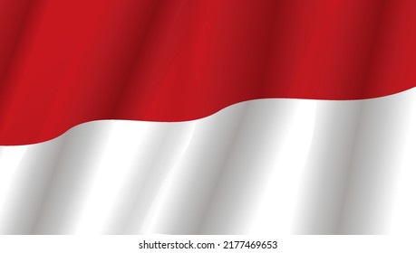Diseño vectorial de la plantilla de bandera roja y blanca de Indonesia