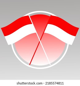 Indonesian red and white flag vector