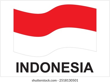 Fondo de Vector de bandera roja y blanca indonesia

