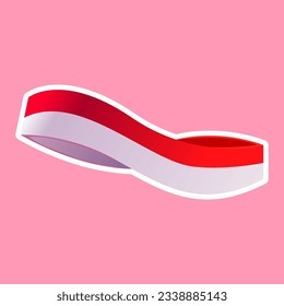 Indonesian red and white head bandana vector illustration