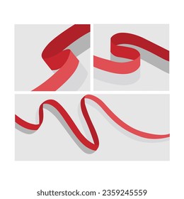 Indonesian ribbon shape vector set design