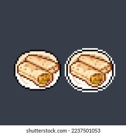 indonesian rissole in pixel art style