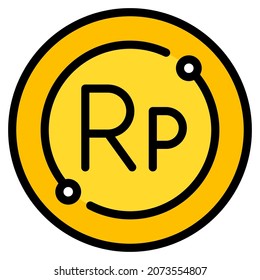 icono de rupia indonesia para sitio web, aplicación, impresión, documento, diseño de afiches, etc.