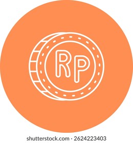 Línea de rupias indonesias Vector Icon Design