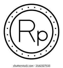 Icono vectorial de la rupia indonesia. Se puede usar para imprimir, móviles y aplicaciones web.