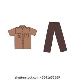 Indonesian scout uniforms school uniform for male