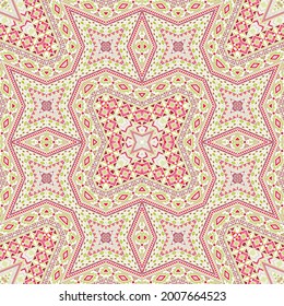 Indonesian seamless ornament vector design. Damask geometric texture. Rug print in ethnic style. Patchwork motifs in persian style.