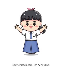 indonesian senior high school student cute girl character