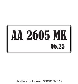 Indonesian serial number plate icon vector design template