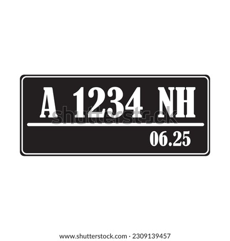 Indonesian serial number plate icon vector design template