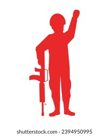 indonesian soldier design vector isolated