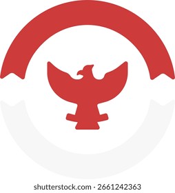 indonesian stamp flat style icon design