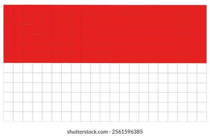 Indonesian state flag. Red and white flag. Indonesian Independence. August 17, 1945