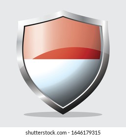 
Icono de escudo de bandera indonesia con fondo blanco
