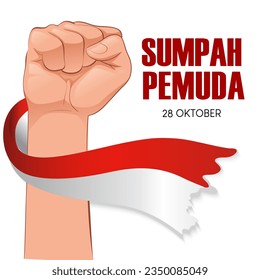 Indonesisch Sumpah Pemuda Day Illustration Hintergrund-Design. Indonesische Sumpah Pemuda Tag 28. Oktober Vektor. Hintergrund Jugendgarantie