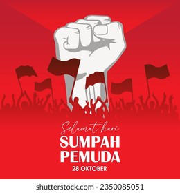 Indonesian Sumpah Pemuda Day illustration background design. Indonesian Sumpah Pemuda Day October 28th vector. Youth Pledge Day Background.