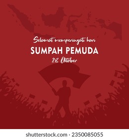 Indonesisch Sumpah Pemuda Day Illustration Hintergrund-Design. Indonesische Sumpah Pemuda Tag 28. Oktober Vektor. Hintergrund Jugendgarantie