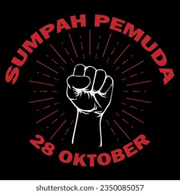 Indonesian Sumpah Pemuda Day illustration background design. Indonesian Sumpah Pemuda Day October 28th vector. Youth Pledge Day Background.