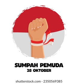 Indonesian Sumpah Pemuda Day illustration background design. Indonesian Sumpah Pemuda Day October 28th vector. Youth Pledge Day Background.