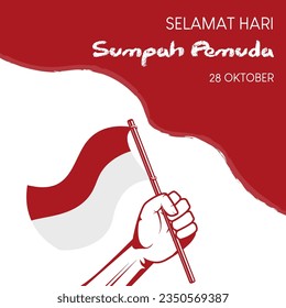 Indonesian Sumpah Pemuda Day illustration background design. Indonesian Sumpah Pemuda Day October 28th vector. Youth Pledge Day Background.