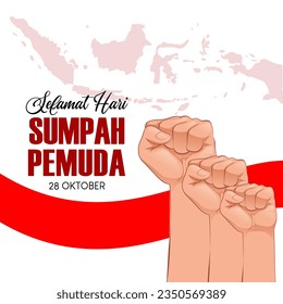 Indonesian Sumpah Pemuda Day illustration background design. Indonesian Sumpah Pemuda Day October 28th vector. Youth Pledge Day Background.