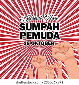 Indonesian Sumpah Pemuda Day illustration background design. Indonesian Sumpah Pemuda Day October 28th vector. Youth Pledge Day Background.