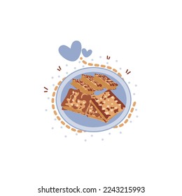Indonesian tape cake vector with cute colors