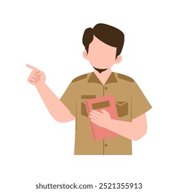 Indonesian teacher character vector illustration