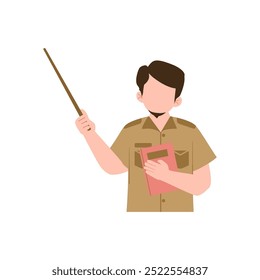 Ilustração de vetor de caracteres de professor indonésio
