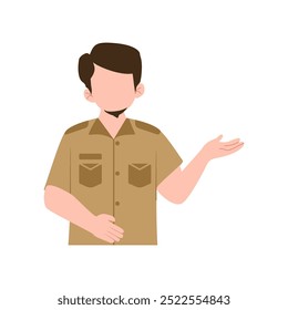 Ilustración vectorial de carácter de profesor indonesio