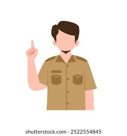 Ilustración vectorial de carácter de profesor indonesio