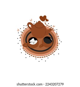 Indonesian teapot vector in cute colors