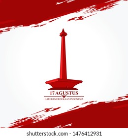 Indonesian text: August 17, Indonesian Independence Day, vector illustration. Suitable for greeting card, poster and banner.