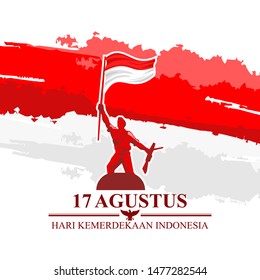 Indonesian text: August 17, Indonesian Independence Day, vector illustration. Suitable for greeting card, poster and banner.