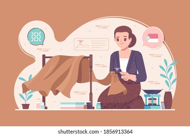 
Indonesian traditional batik illustration background