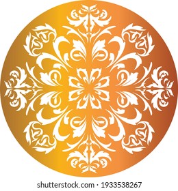 Indonesian traditional batik motifs for royal circle in golden color