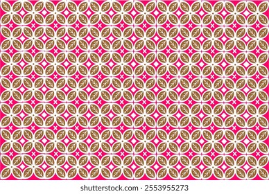 Indonesian traditional Batik pattern. Batik ethnic ornamental floral pattern. Batik pattern template. Kawung Batik.