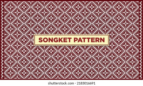 Indonesian traditional batik patterns from Palembang, South Sumatra. Songket Pattern