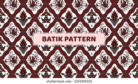 Indonesian traditional batik patterns from Solo, Central Java. Batik Sidomukti.