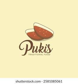 Indonesian Traditional Cake Pukis With Topping Butter Logo Design Template