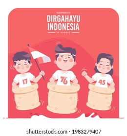 indonesian traditional culture independence day illustration background