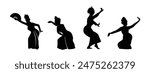 Indonesian traditional dance, called jaipong, silhouette design with various types of models, vector eps 10.