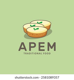 Indonesian Traditional Dessert Apem Cake Logo Design Vector